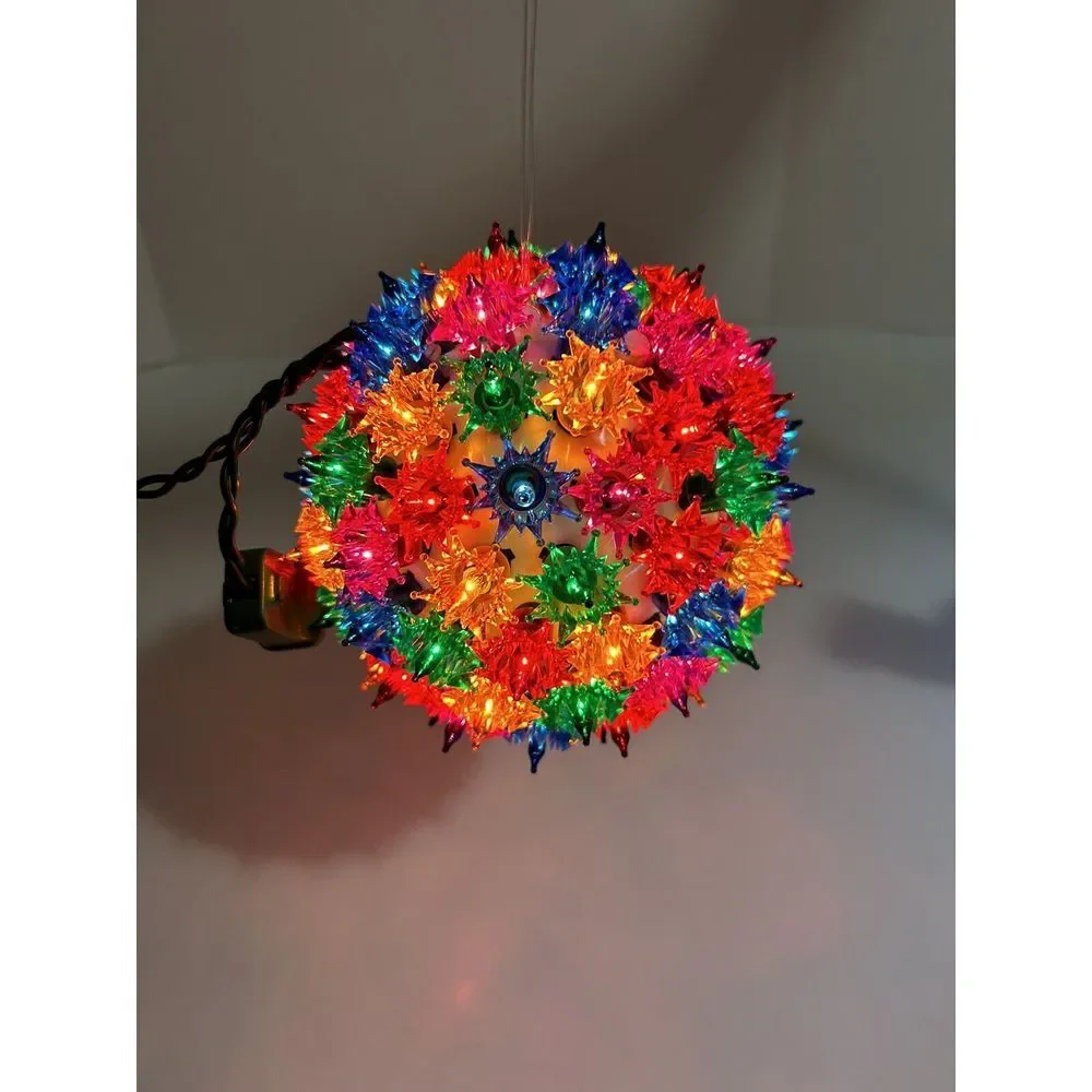 Hanging Christmas Light Sphere Multi-colored 100 Lights Indoor + Outdoor Works